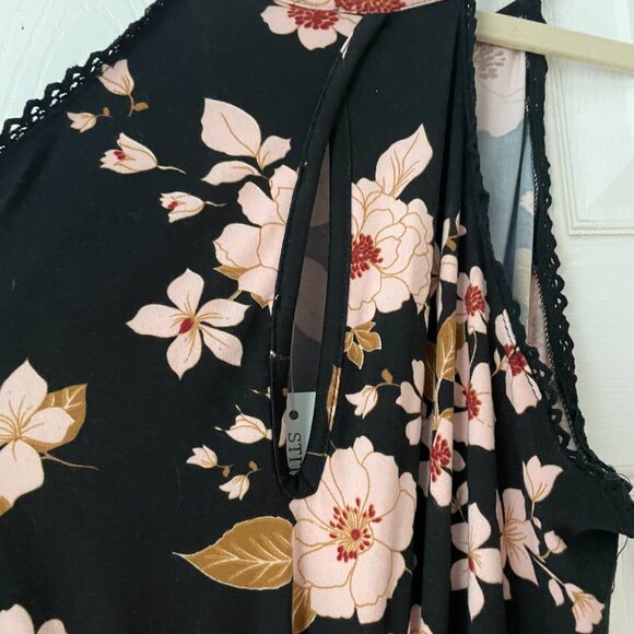 French Grey  Zoe knit maxi dress from Stitch Fix, NWT, black floral, Small - Picture 6 of 6